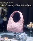 7th anniversary pink handbag - leather